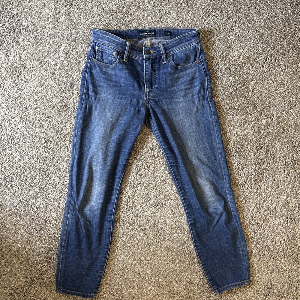 Lucky Brand Women's Dark Wash Ava Crop Mid Rise Denim Jeans Size 26 I2356